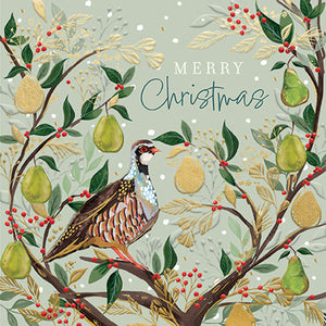 Ling Design Luxury Christmas Cards - Partridge In A Pear Tree (Pack of 5)