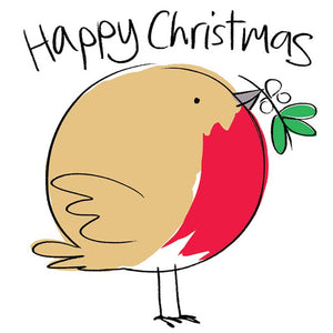 Lucilla Lavender Robin & Mistletoe Christmas Card