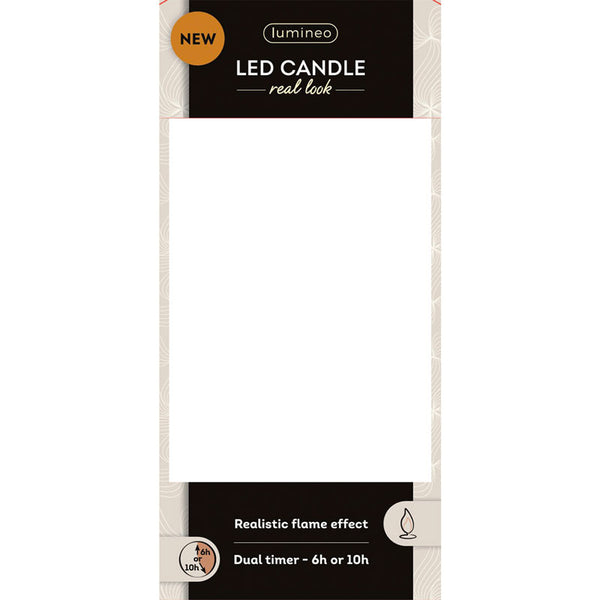 Lumineo Realistic LED Candle with Wax Pit