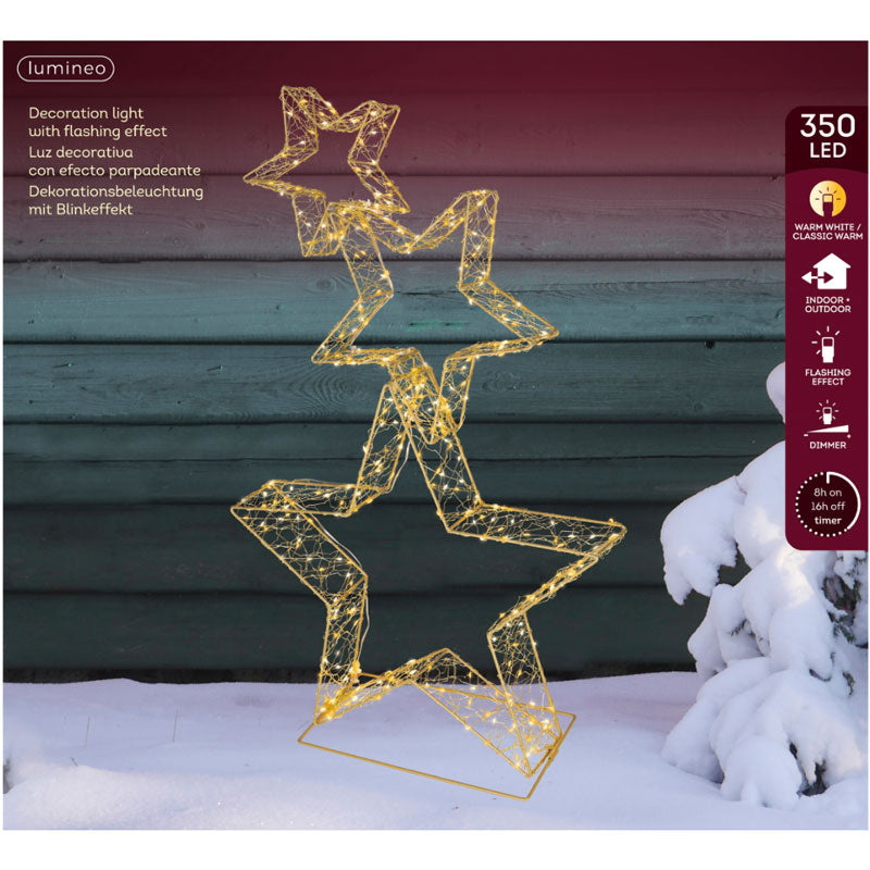Lumineo Gold LED Star Stack
