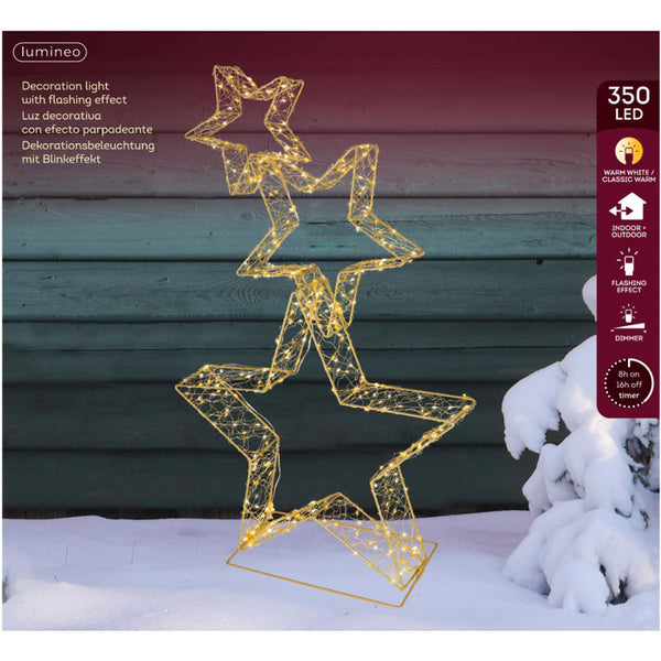 Lumineo Gold LED Star Stack