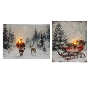 Lumineo LED Snowy Woodland Canvas (Assorted Designs)