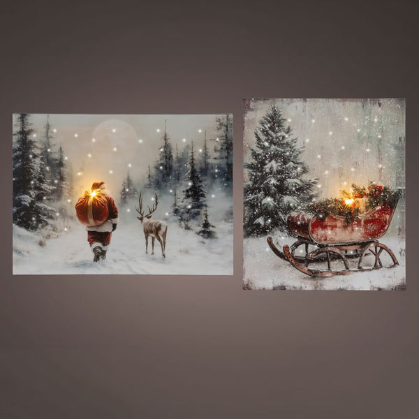 Lumineo LED Snowy Woodland Canvas (Assorted Designs)