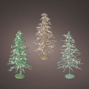 Lumineo Battery-Operated Micro LED Tinsel Tree (Assorted Designs)