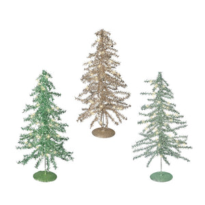 Lumineo Battery-Operated Micro LED Tinsel Tree (Assorted Designs)