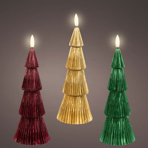 Lumineo LED Metallic Tree Candle (Assorted Designs)