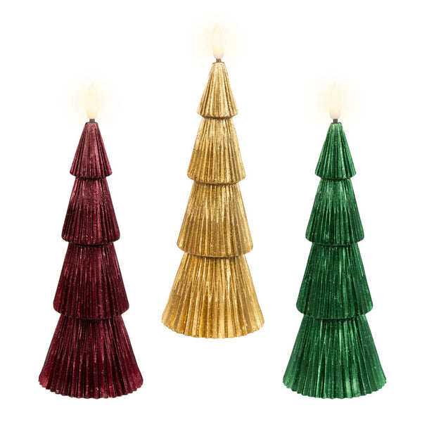 Lumineo LED Metallic Tree Candle (Assorted Designs)