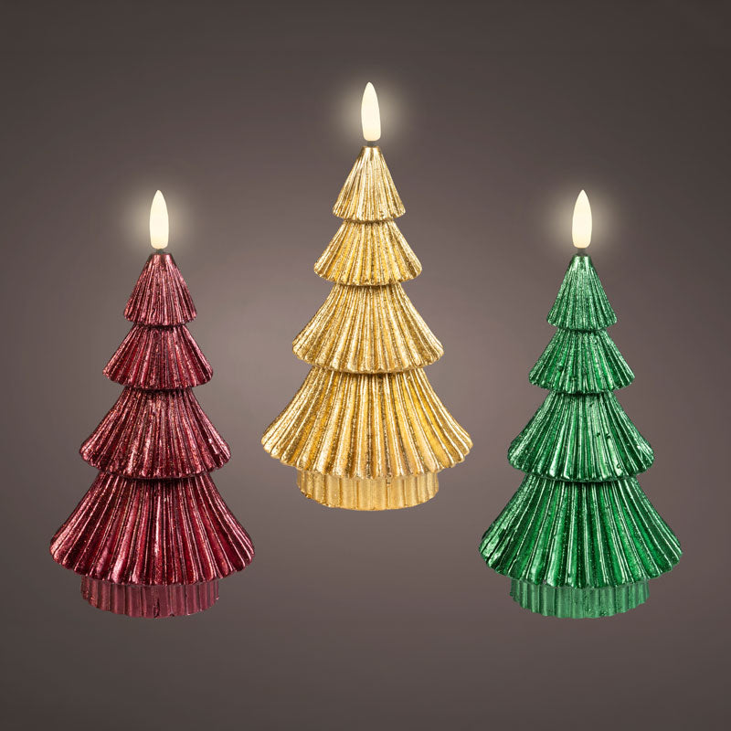 Lumineo LED Metallic Tree Candle (Assorted Designs)