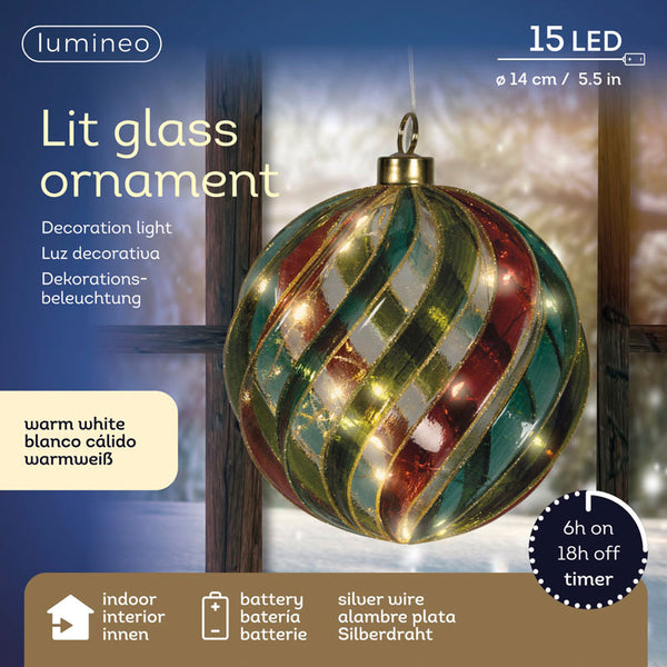 Lumineo Micro LED Multi-Coloured Striped Ball