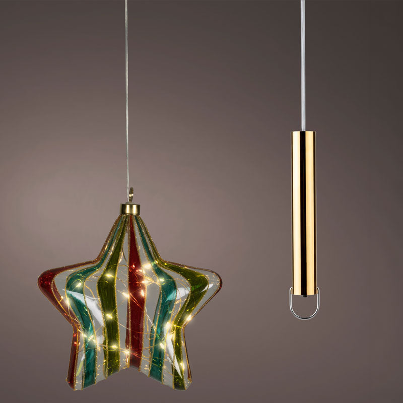 Lumineo Micro LED Multi-Coloured Striped Star
