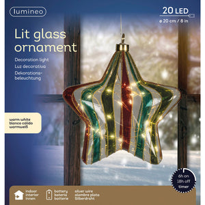 Lumineo Micro LED Multi-Coloured Striped Star