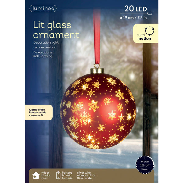 Lumineo Micro LED Rotating Christmas Red Ball