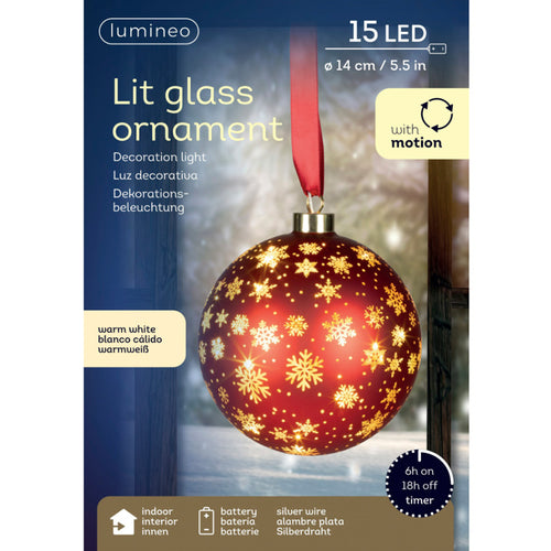 Lumineo Micro LED Rotating Christmas Red Ball