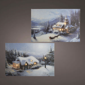 Lumineo LED Snowy Building Canvas (Assorted Designs)