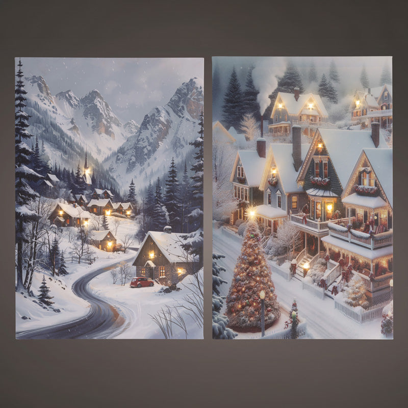 Lumineo LED Snowy Village Canvas (Assorted Designs)