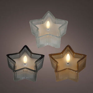 Lumineo LED Glass Star Candle (Assorted Designs)