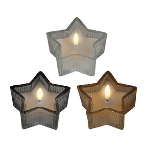 Lumineo LED Glass Star Candle (Assorted Designs)