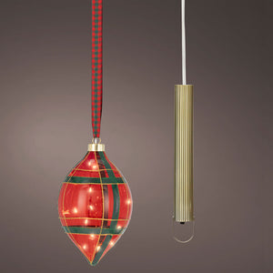 Lumineo Micro LED Hanging Tartan Olive