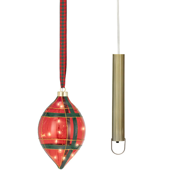 Lumineo Micro LED Hanging Tartan Olive
