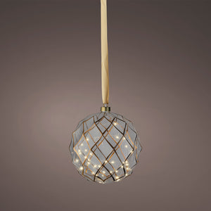 Lumineo Micro LED Hanging Transparent Checkered-Pattern Ball