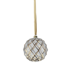 Lumineo Micro LED Hanging Transparent Checkered-Pattern Ball