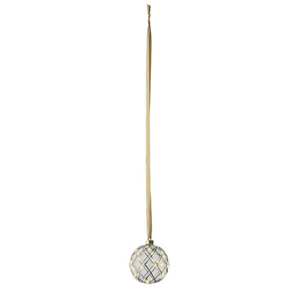 Lumineo Micro LED Hanging Transparent Checkered-Pattern Ball