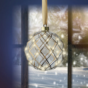 Lumineo Micro LED Hanging Transparent Checkered-Pattern Ball