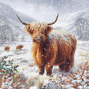 Medici Christmas Highland Cows Luxury Cards (Pack of 16)