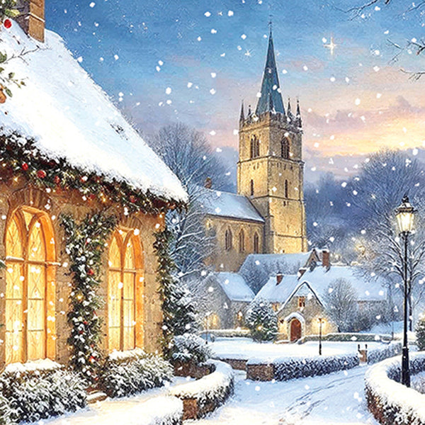 Medici Snowy Village Christmas Cards (Pack of 16)