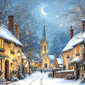Medici Snowy Village Christmas Cards (Pack of 16)