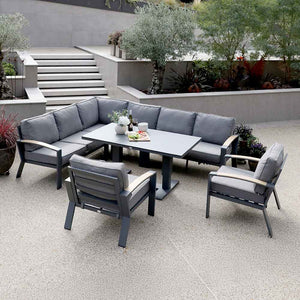 Supremo Modena Corner Modular Set with Recliner Chaise & Rectangular Height Adjustable Table