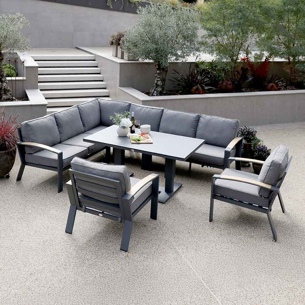 Supremo Modena Corner Modular Set with Recliner Chaise & Rectangular Height Adjustable Table