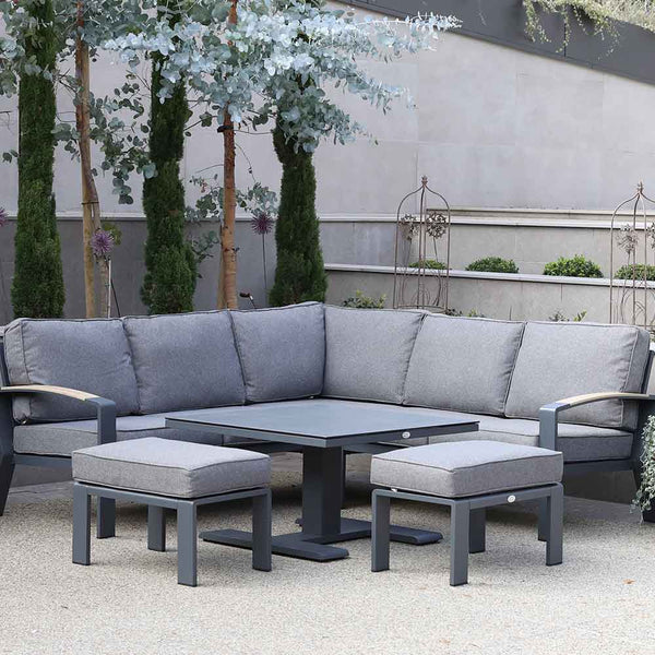Supremo Modena Mini Modular Sofa Set with 90cm Square Height Adjustable Table & 2 Stools