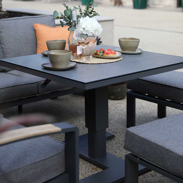 Supremo Modena Mini Modular Sofa Set with 90cm Square Height Adjustable Table & 2 Stools