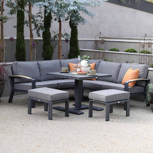 Supremo Modena Mini Modular Sofa Set with 90cm Square Height Adjustable Table & 2 Stools