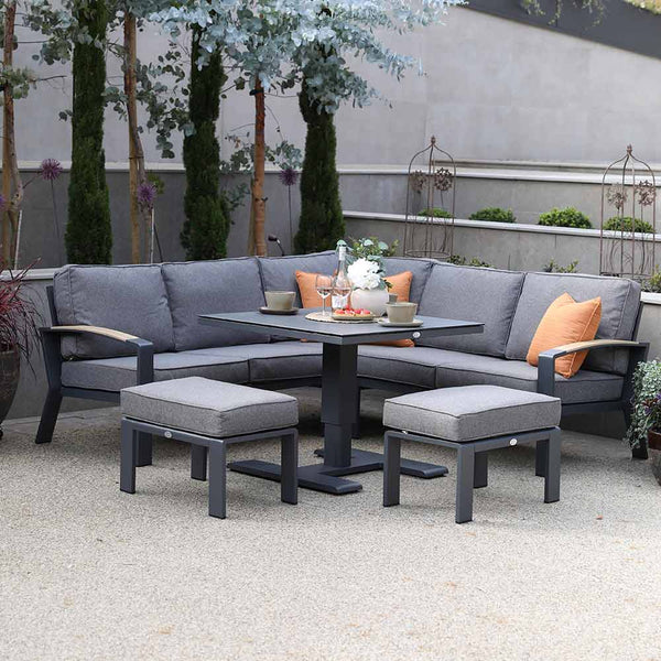 Supremo Modena Mini Modular Sofa Set with 90cm Square Height Adjustable Table & 2 Stools