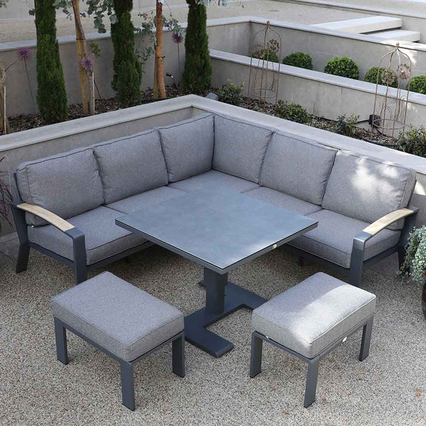 Supremo Modena Mini Modular Sofa Set with 90cm Square Height Adjustable Table & 2 Stools