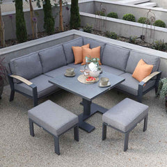 Supremo Modena Mini Modular Sofa Set with 90cm Square Height Adjustable Table & 2 Stools