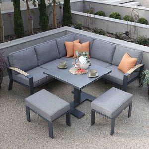 Supremo Modena Mini Modular Sofa Set with 90cm Square Height Adjustable Table & 2 Stools