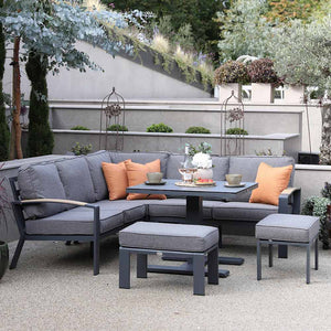 Supremo Modena Mini Modular Sofa Set with 90cm Square Height Adjustable Table & 2 Stools