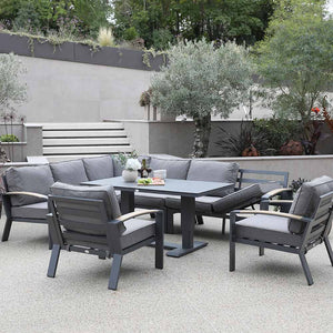 Supremo Modena Corner Modular Set with Recliner Chaise & Rectangular Height Adjustable Table
