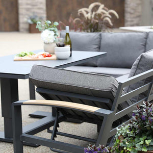 Supremo Modena Corner Modular Set with Recliner Chaise & Rectangular Height Adjustable Table