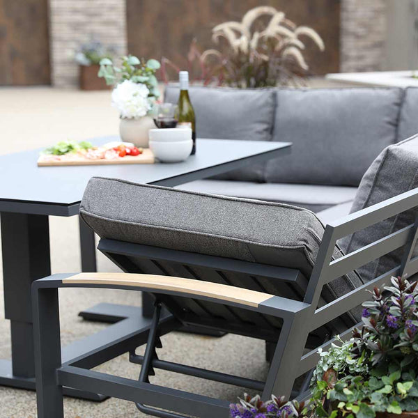 Supremo Modena Corner Modular Set with Recliner Chaise & Rectangular Height Adjustable Table