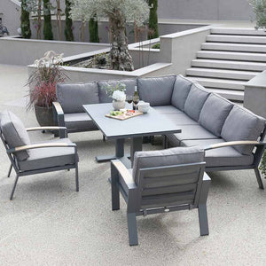 Supremo Modena Corner Modular Set with Recliner Chaise & Rectangular Height Adjustable Table