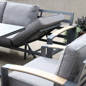 Supremo Modena Corner Modular Set with Recliner Chaise & Rectangular Height Adjustable Table