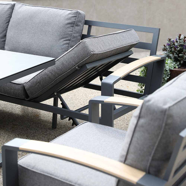 Supremo Modena Corner Modular Set with Recliner Chaise & Rectangular Height Adjustable Table