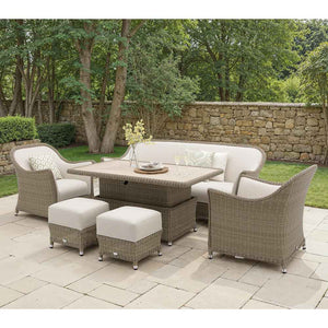 Bramblecrest Monte Carlo 3-Seater Sofa Set in Prairie Weave with Rectangular Piston Adjustable Table
