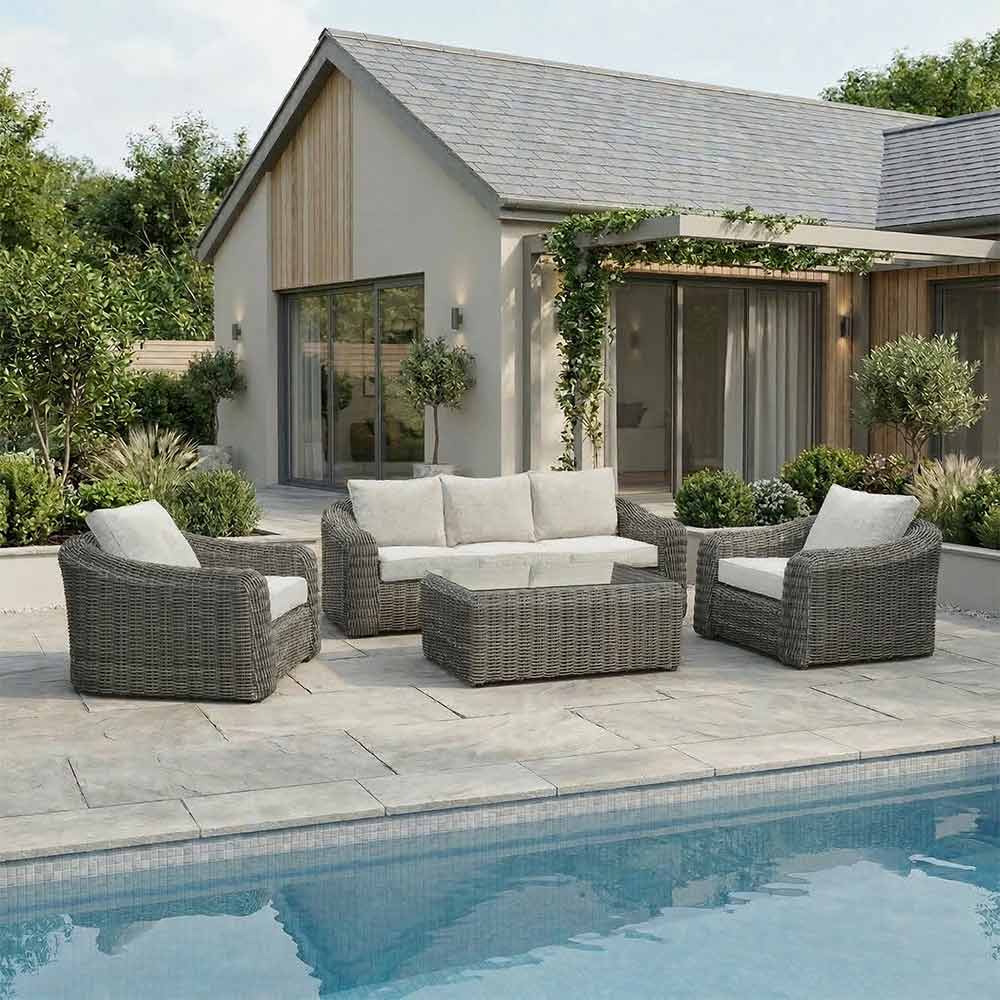Orchard Life Morello Garden Lounge Set with Coffee Table - Grey Weave