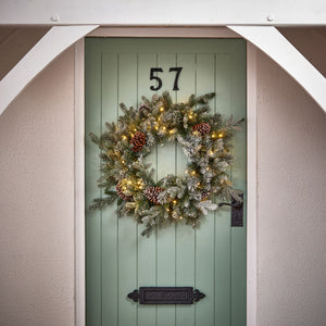National Tree Frosty Dorchester Pre-Lit Wreath