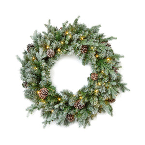 National Tree Frosty Dorchester Pre-Lit Wreath